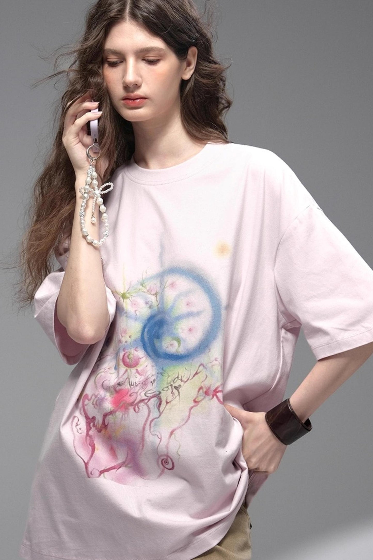 Cold Rose Pink Distressed T-Shirt