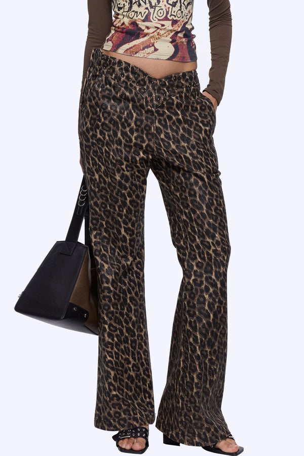 Micro Studded Leopard Print Jeans