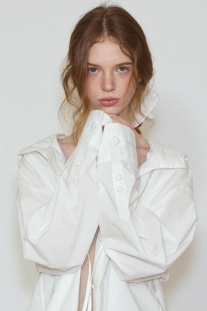 Sun Lace Set: Hooded Shirt Skirt Set-Up