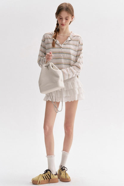 Lazy Painted Long Sleeve Polo Shirt