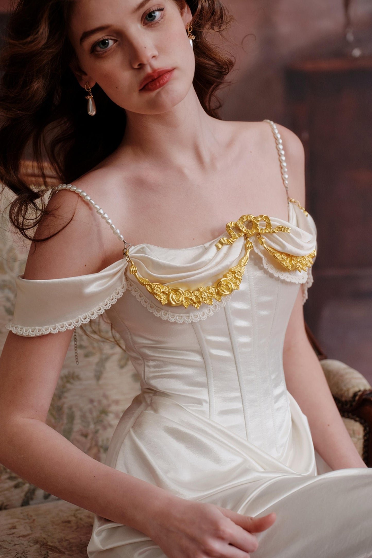 Satin Fishbone Gown Dress Set-Up