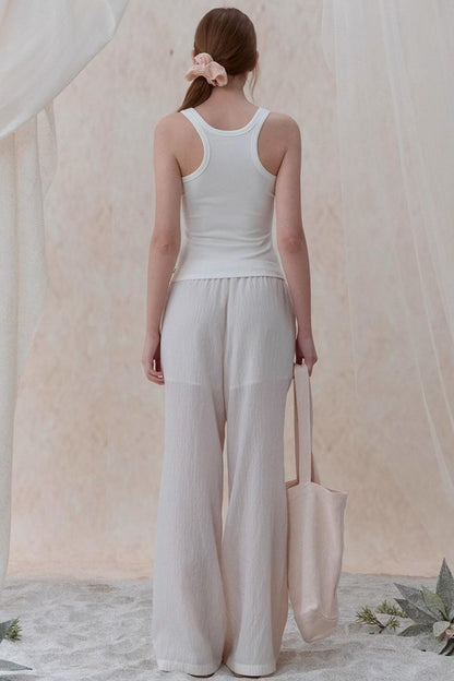 Draped Pearl Stripe Camisole Set-UP