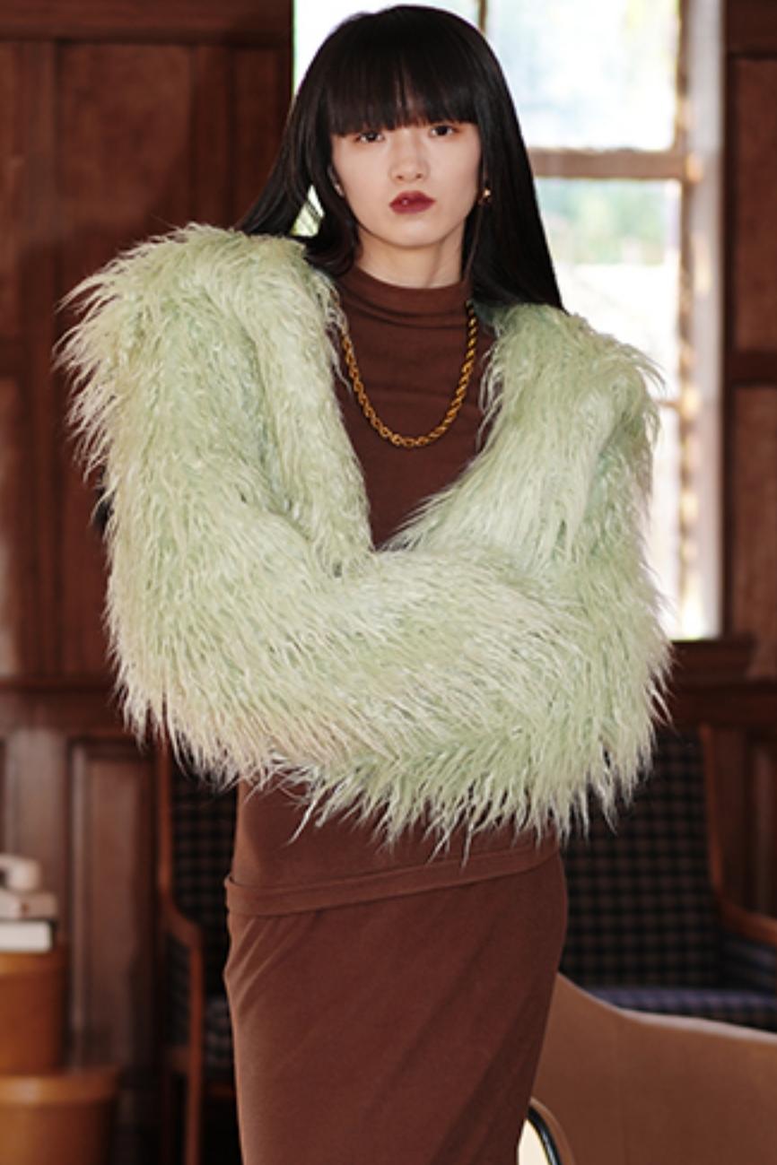 Solid Color Short Fur Coat