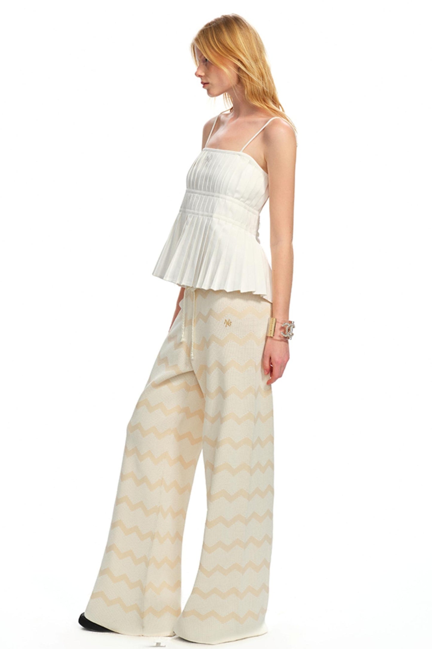 Pleated One-Shoulder Camisole