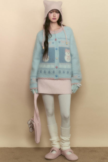 Cozy Plush Pattern Knit Sweater