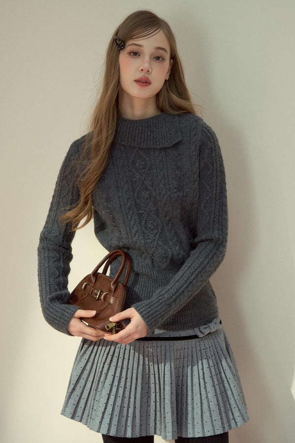 Feminine Line Vintage Knit Top