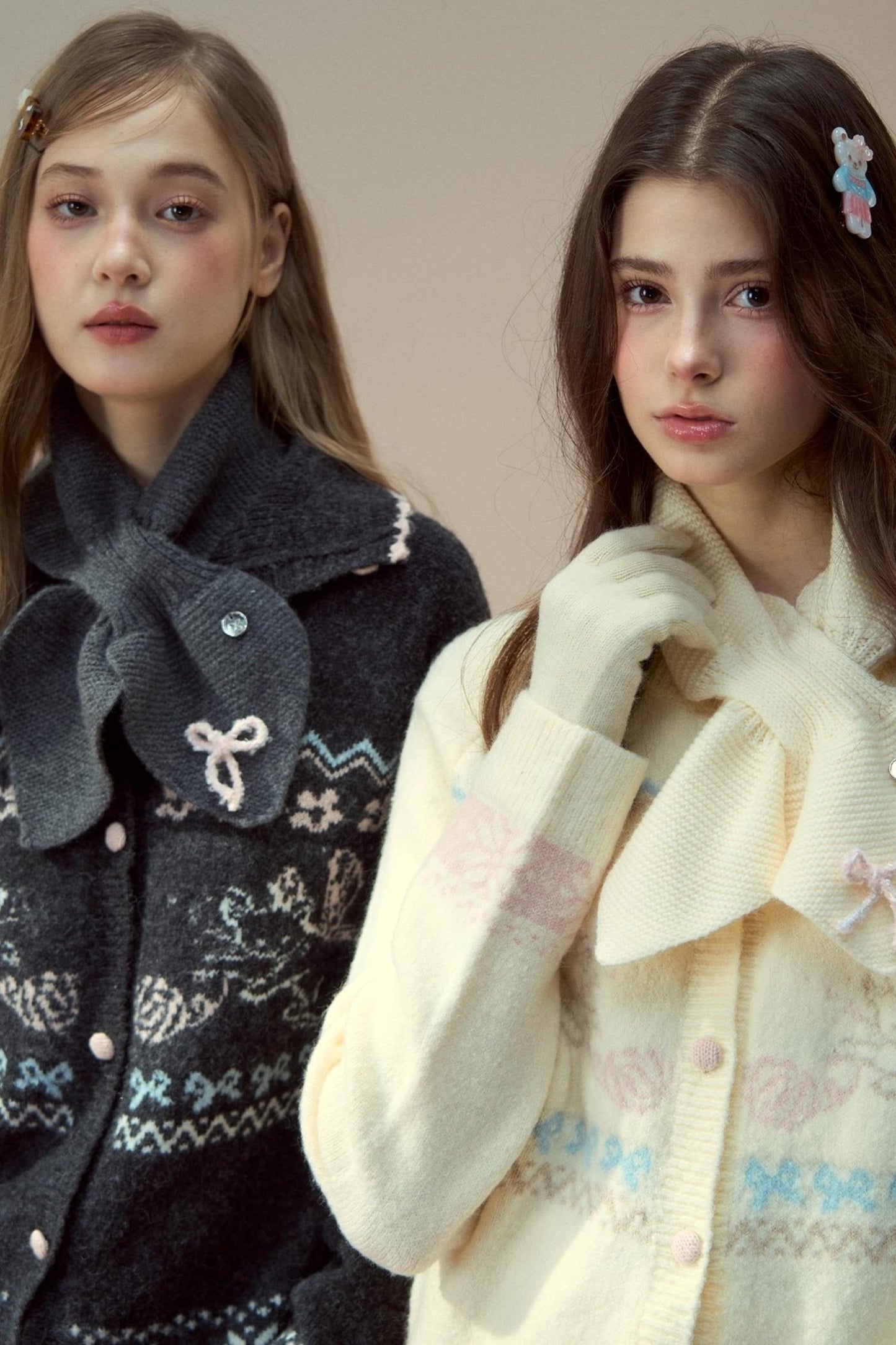 Sunset Wool Bow Scarf