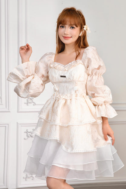 Princess Puff Sleeve Court Dress