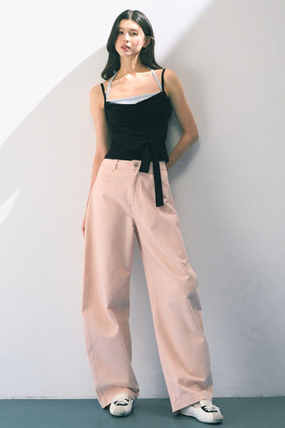Pink Straight Leg Trousers