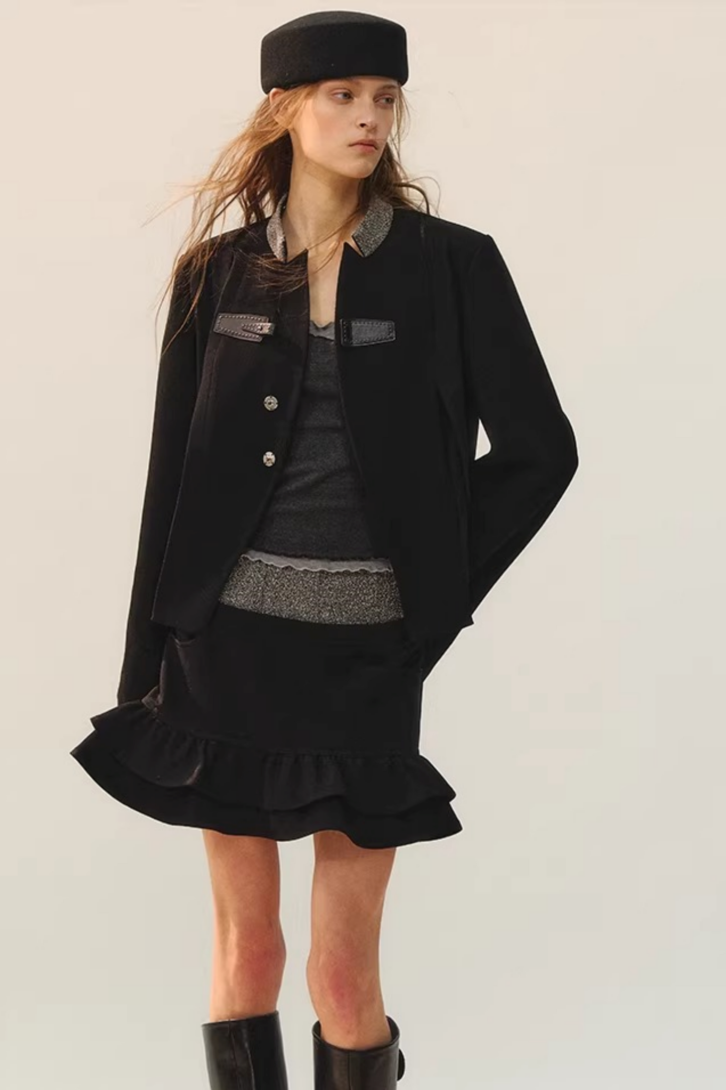 Jacke mit Tinte Border Patchwork
