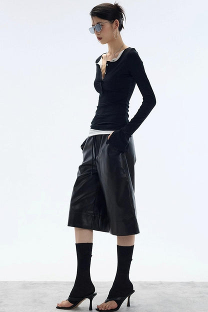 Autumn Leather Shorts