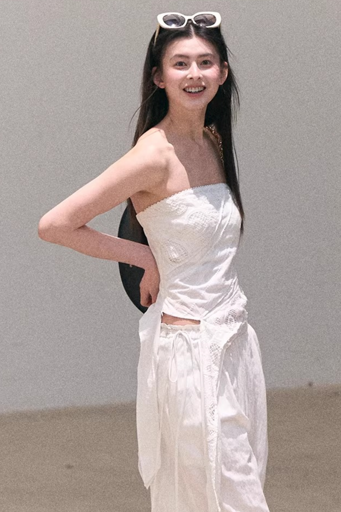 Lyocell Linen Hollow-Out Top Set-Up