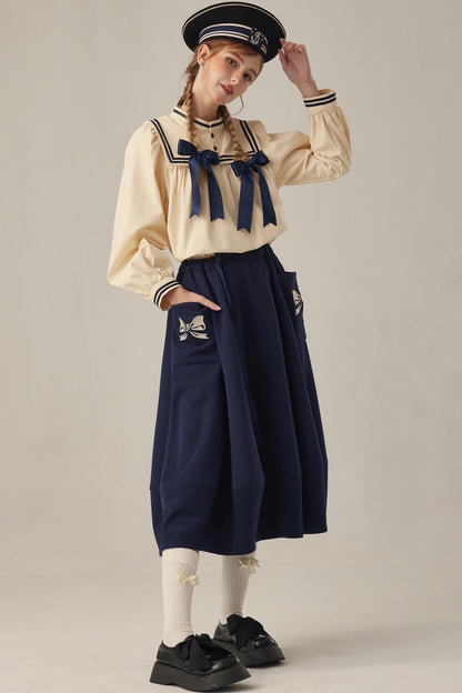 Elegant Floral Midi Skirt