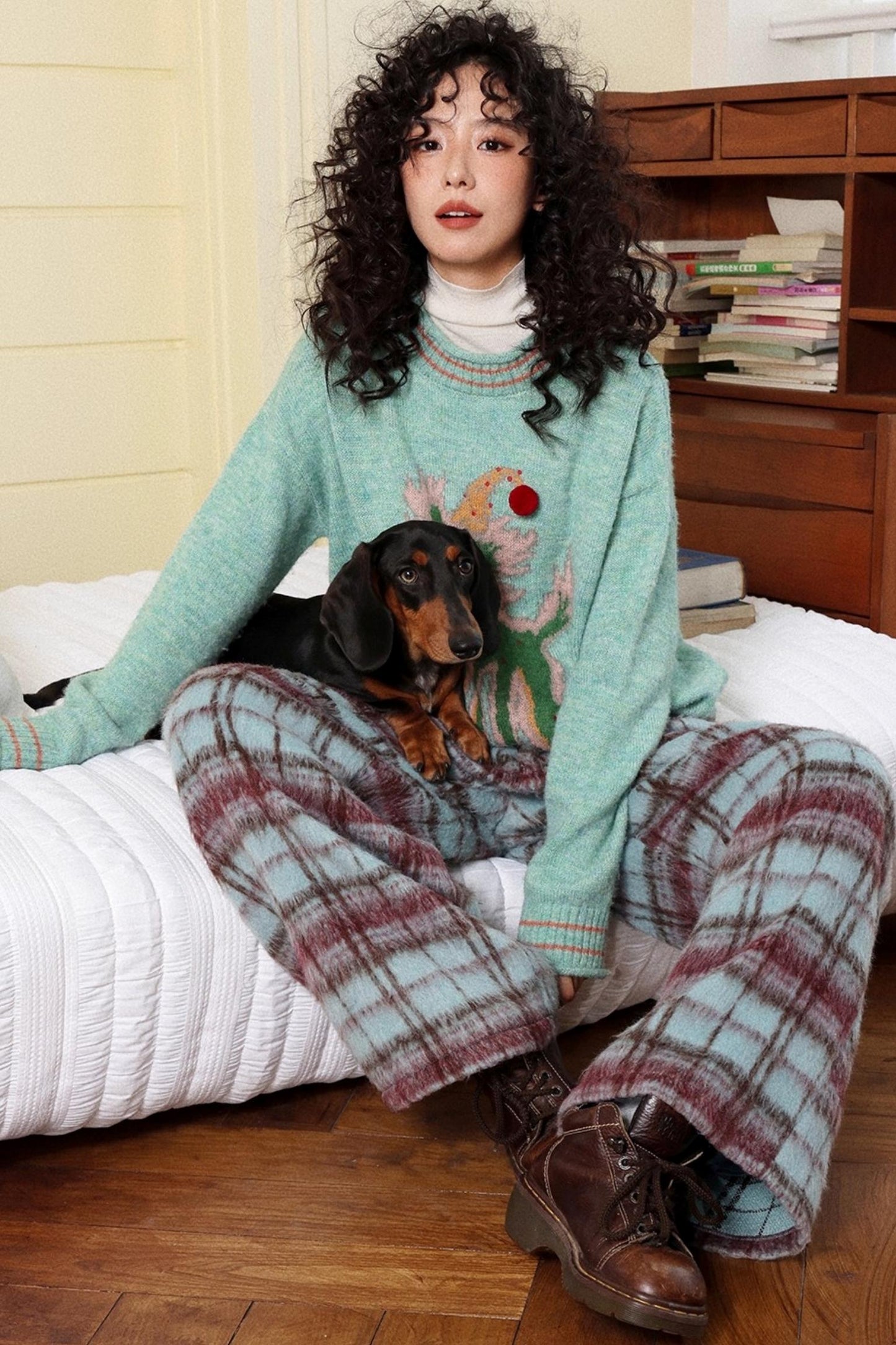 Velvet Woolen Retro Pants