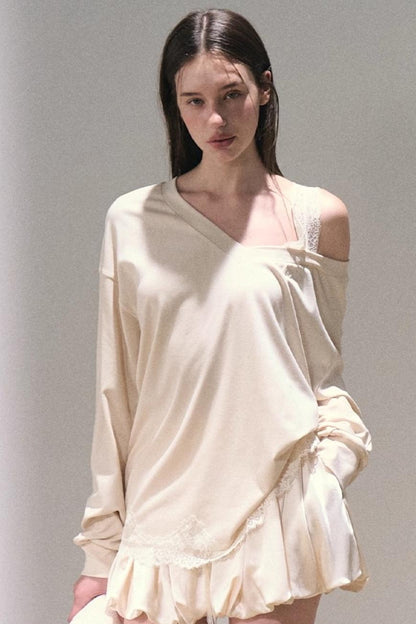 Slanted Shoulder Sweatshirts