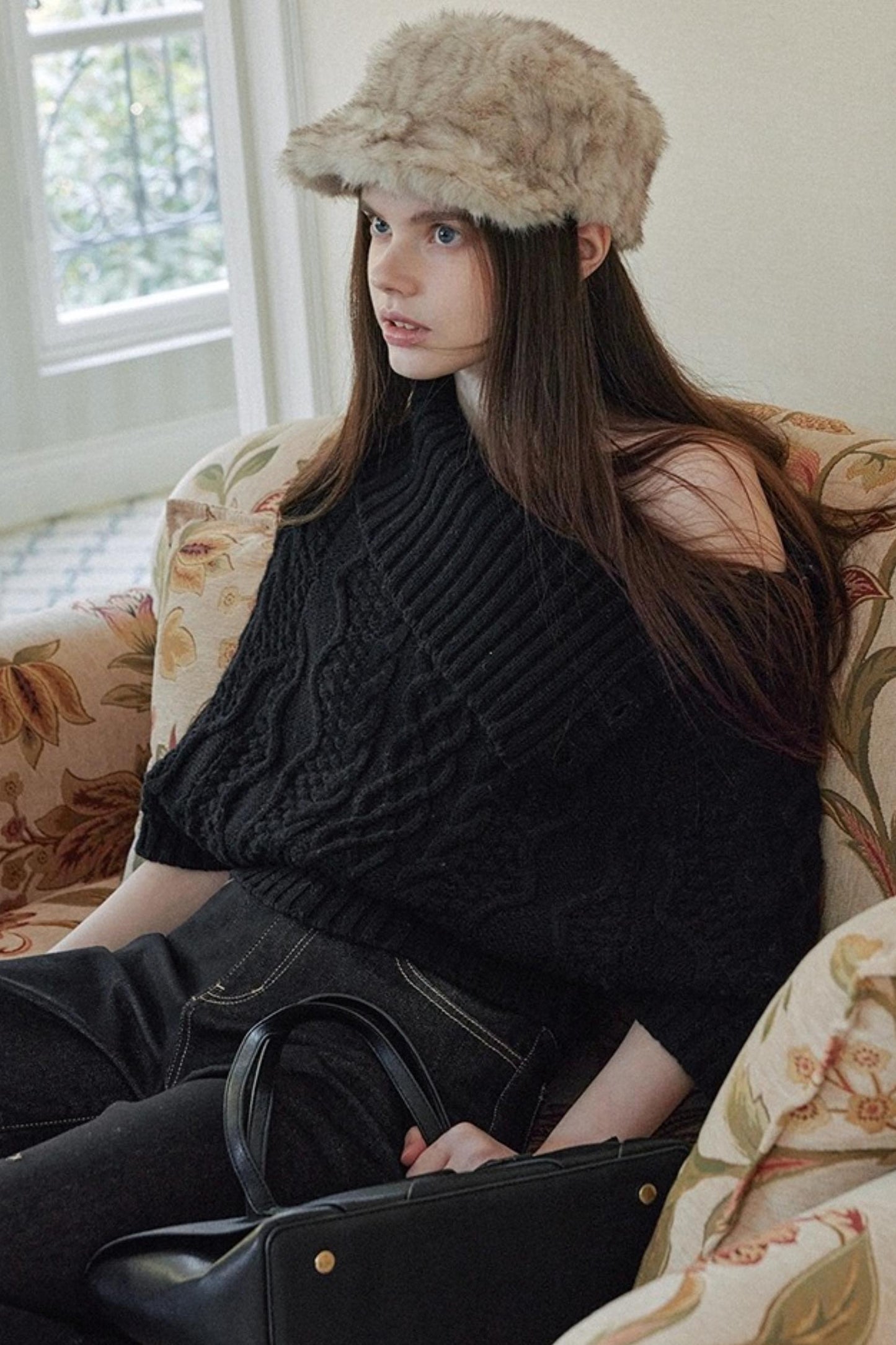 Asymmetrical Merino Wool Cape Sweater