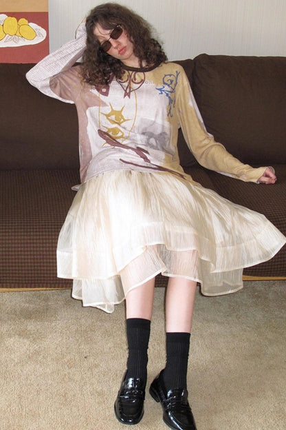 Print Long-Sleeved T-Shirt