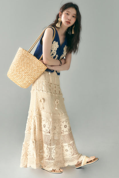 Wind Vines Flower Shell Pendant Vest Set-Up