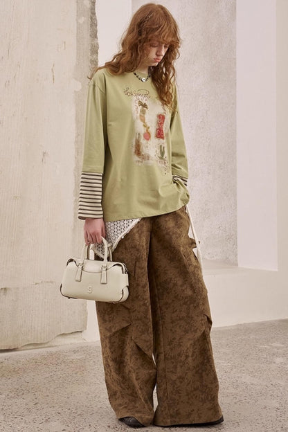 Vintage Print Cargo Pants