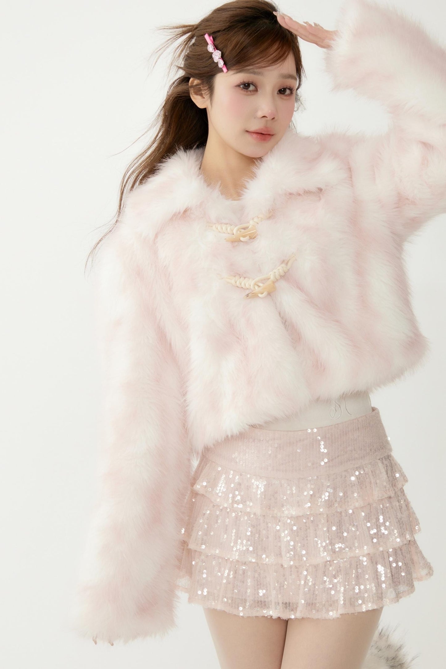 Gradient Faux Fur Jacket