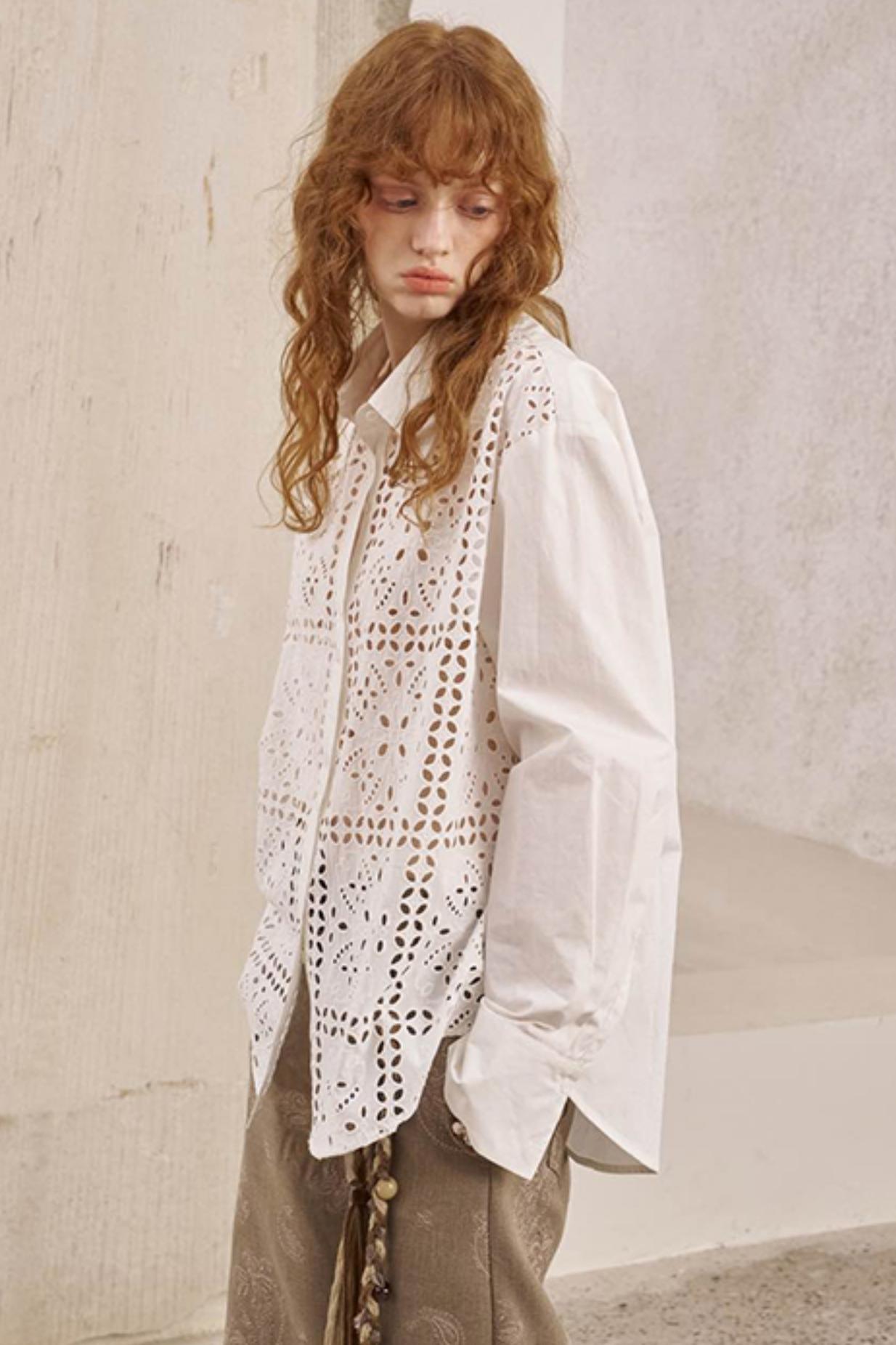 Front Lace Thin Cut-Out Shirt