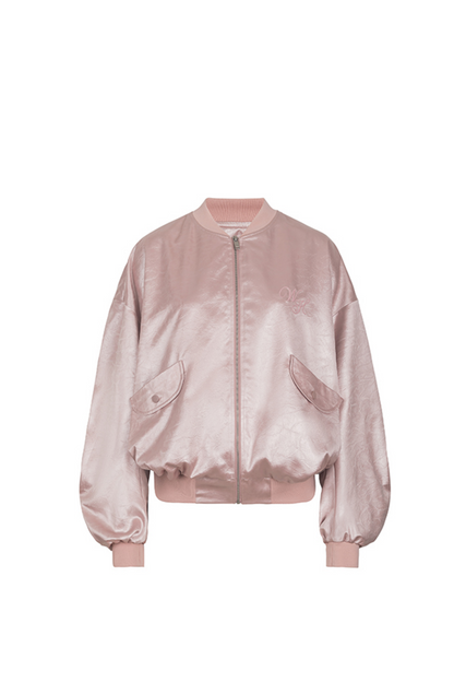 Loose Satin Baseball Style Jacket