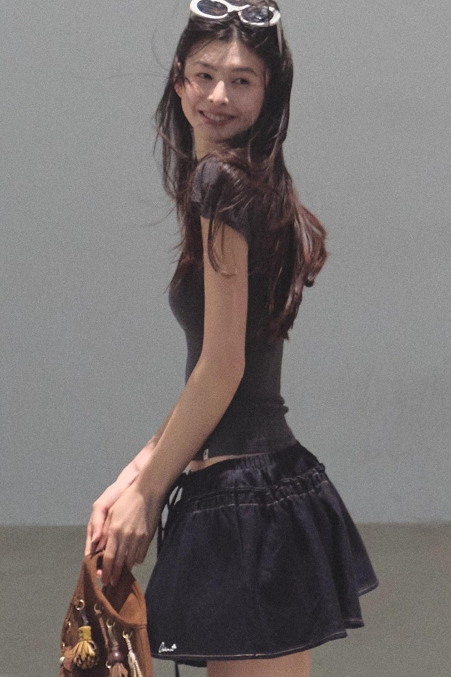 Embroidered Lyocell Puffy A-Line Skirt