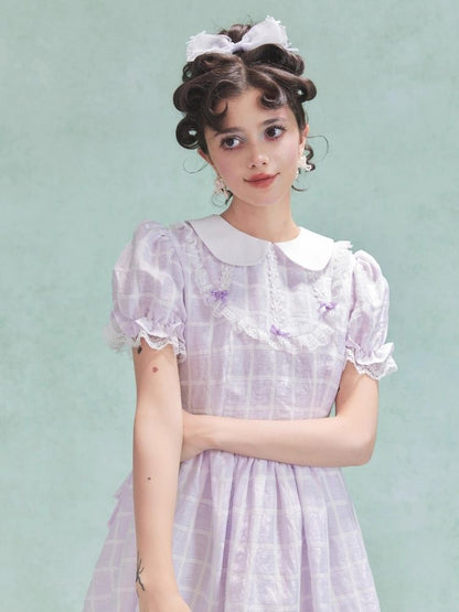 Bubble Sleeve Back Cake Hem Doll Dress