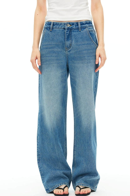 Vintage Distressed Cotton Jeans