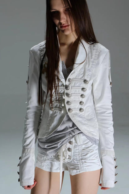 Patchwork Leather Napoleon Jacket