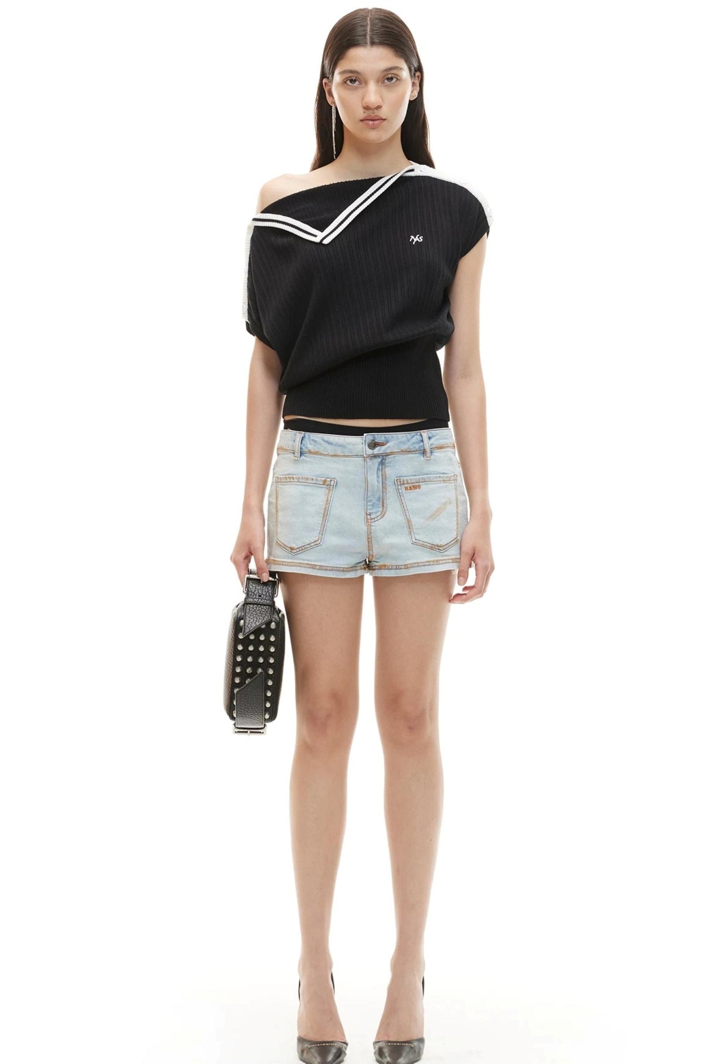 Acetate Wool Asymmetrical Top