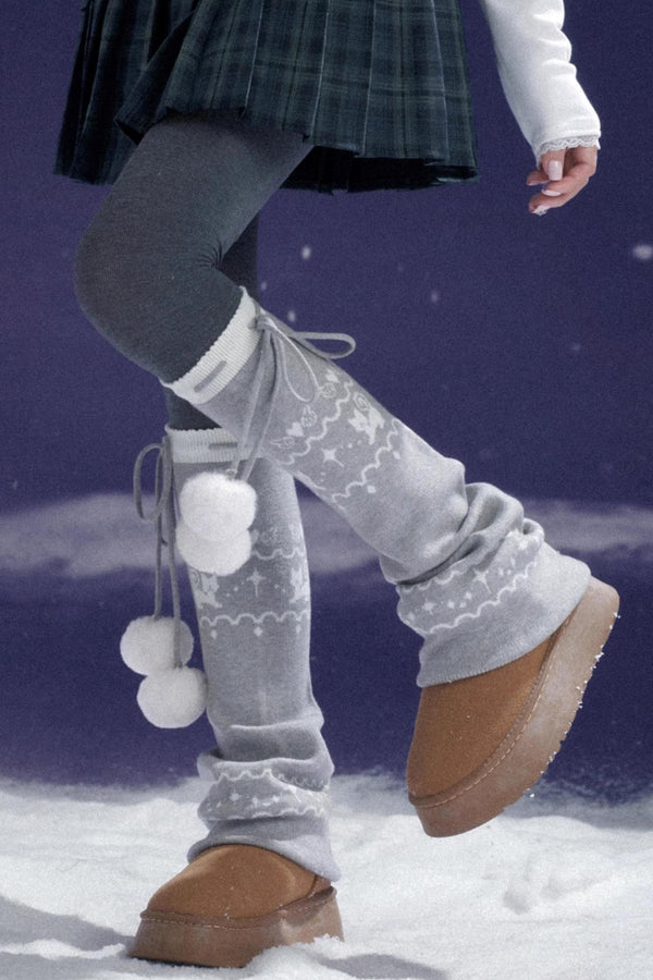 Fair Isle Knit Snow Socks Covers