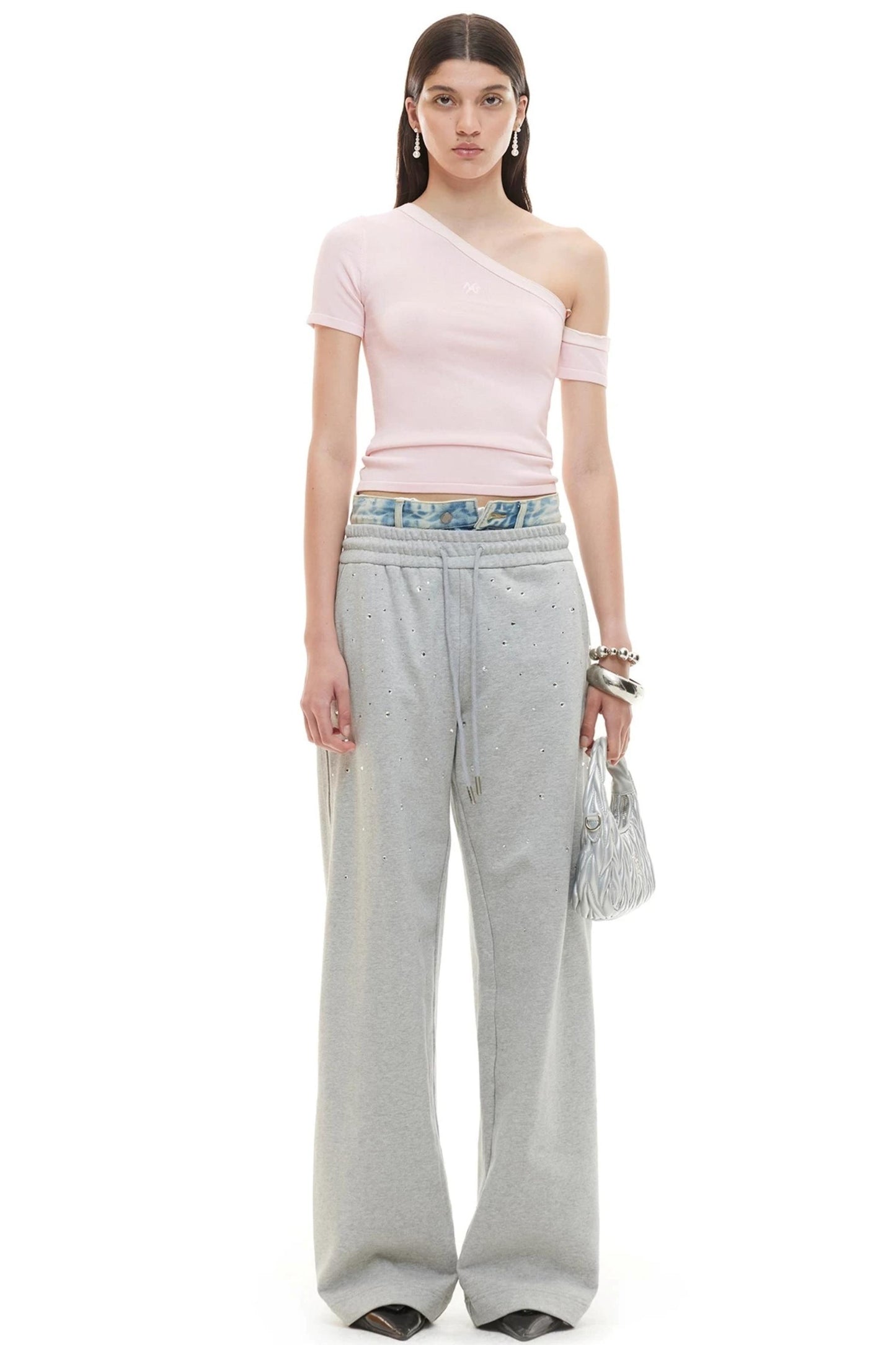 Asymmetrical Ice Linen Top