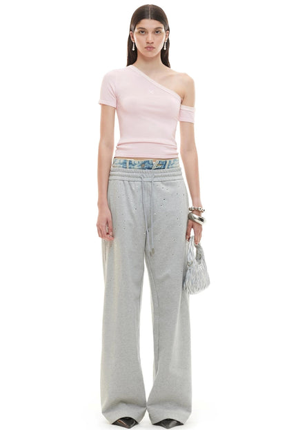 Asymmetrical Ice Linen Top
