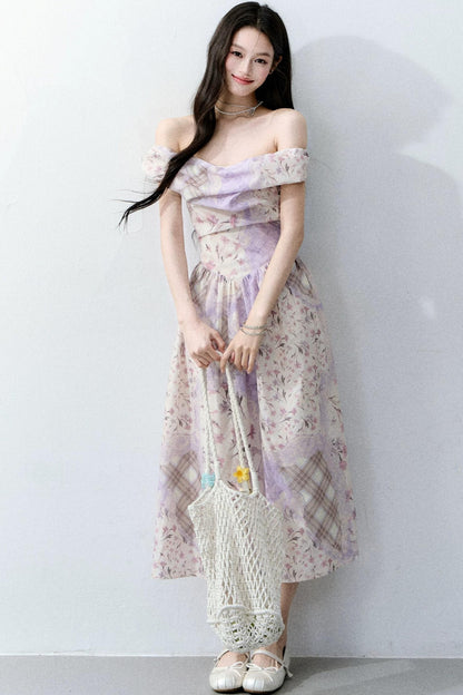 Purple Mist Off-Shoulder Dress