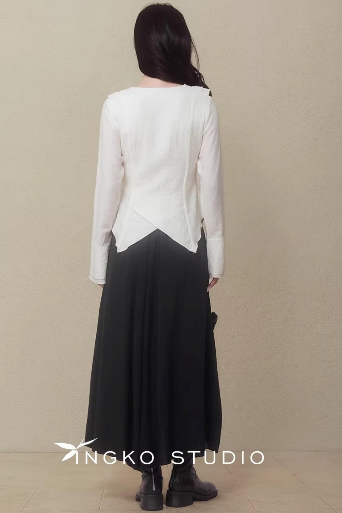 Night Black Floral Skirt