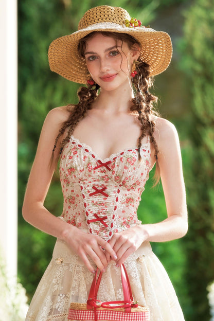 Blossom Lace Corset Skirt Set-Up