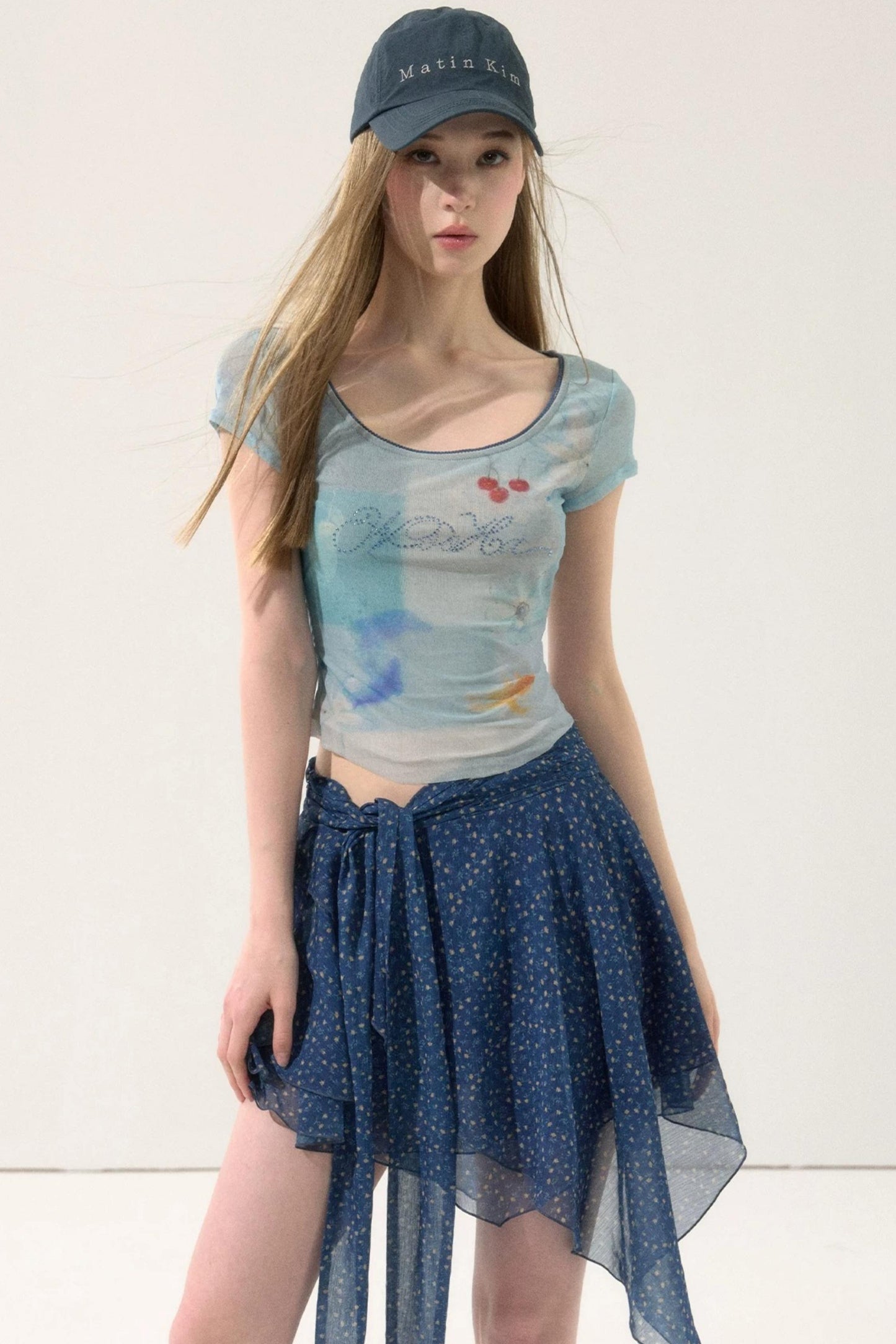 Retro Asymmetrical Tie Skirt