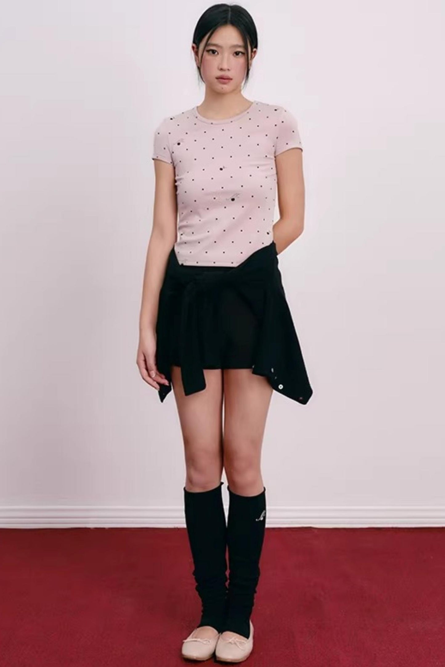 Polka Dot Lyocell Blend Top