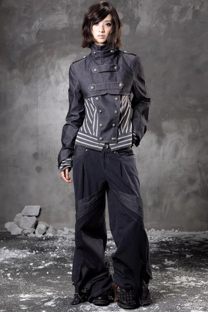Retro-Denimhose mit weitem Bein