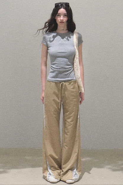 Copper Tencel Wide-Leg Pants