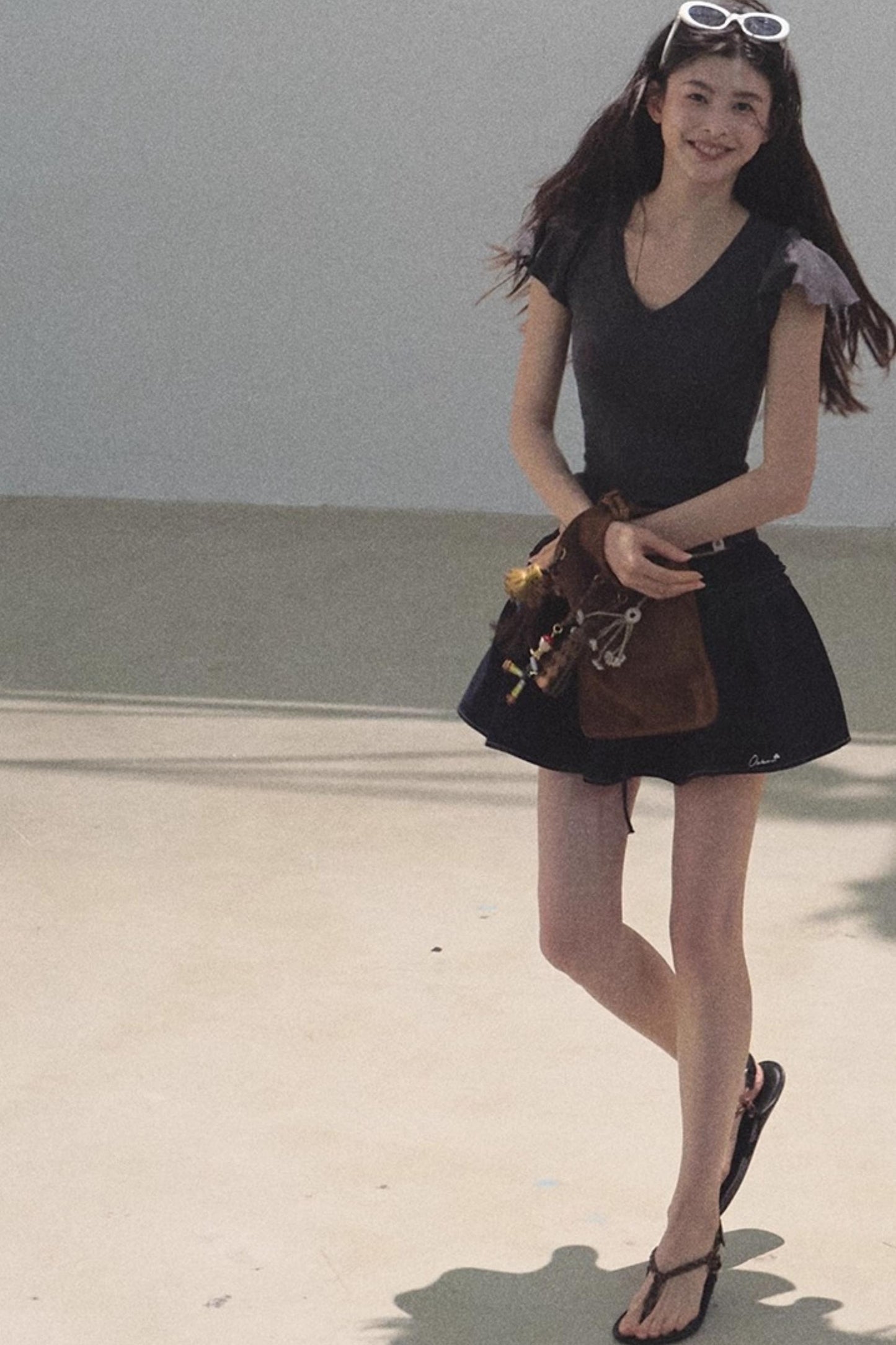 Embroidered Lyocell Puffy A-Line Skirt