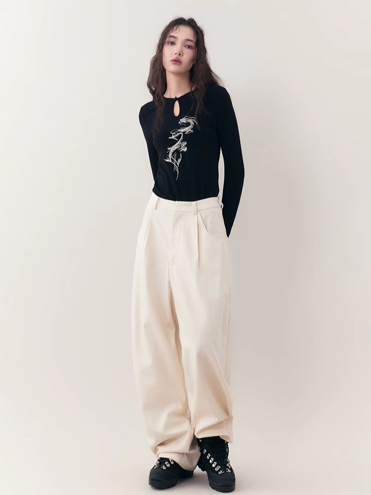 Loose Lazy Cocoon Straight Wide Leg Casual Pants