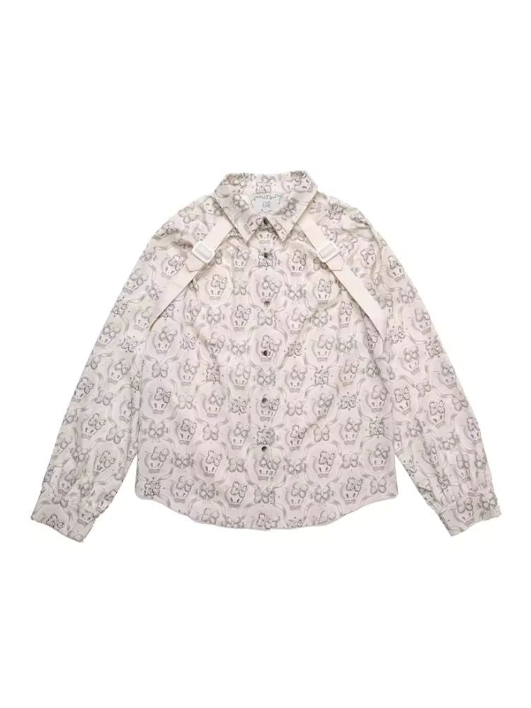 Wallpaper Print Long Sleeve Vintage Shirt