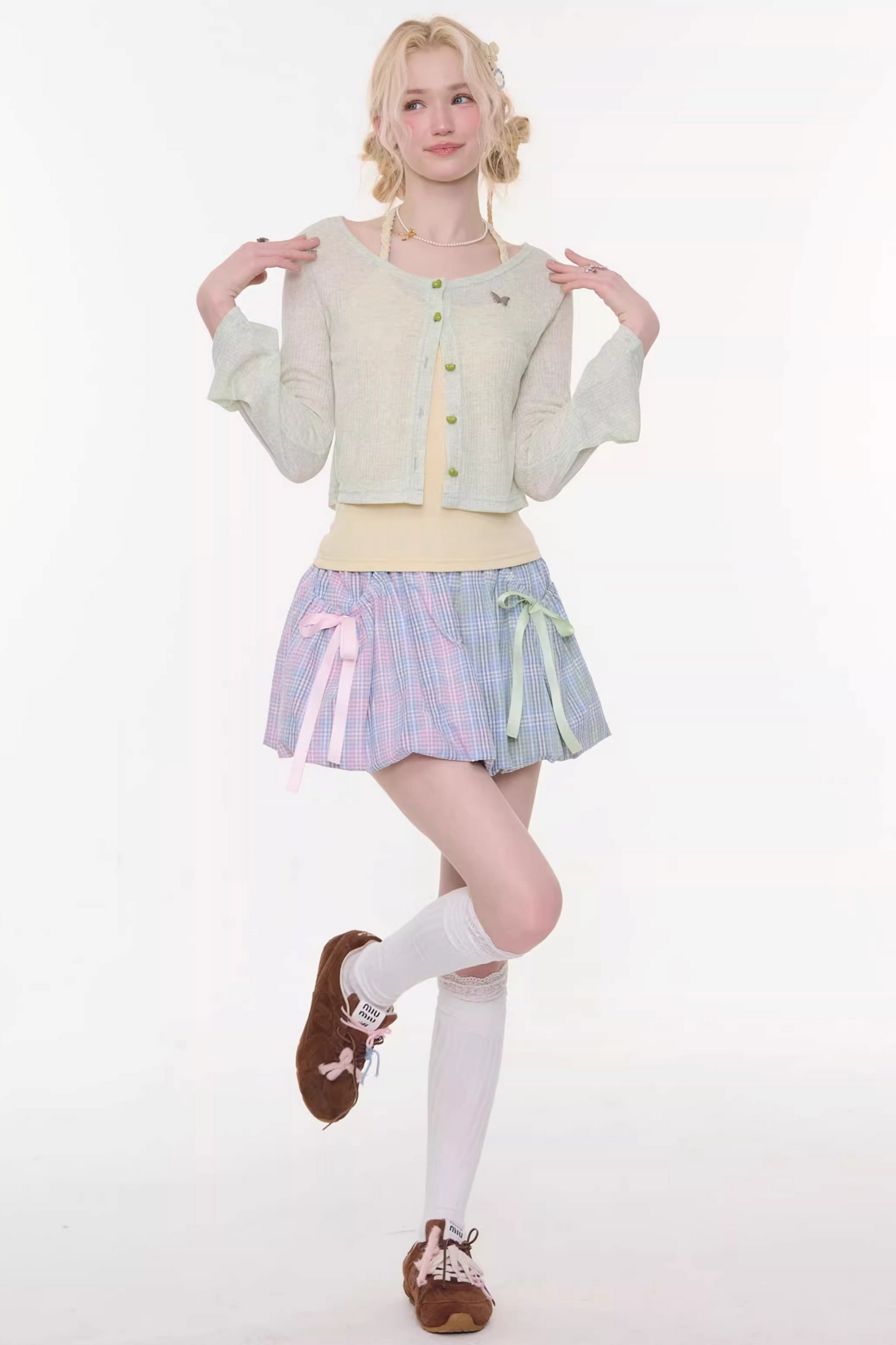 Rainbow Candy Plaid Skirt
