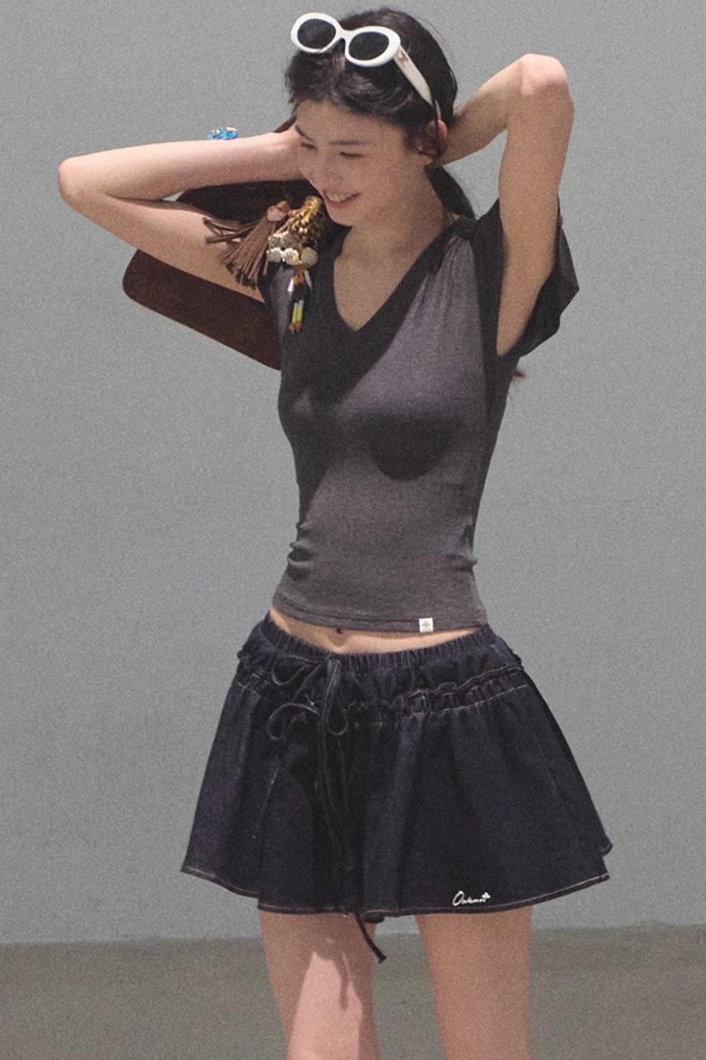 Embroidered Lyocell Puffy A-Line Skirt