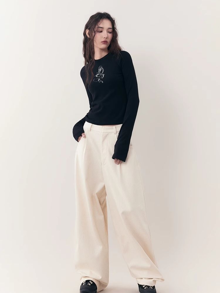 Loose Lazy Cocoon Straight Wide Leg Casual Pants