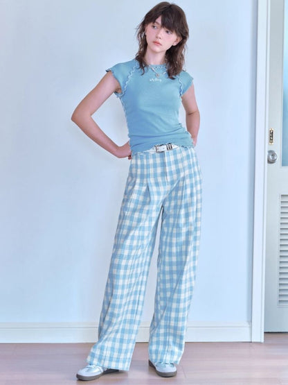 Clash Plaid Long Pants