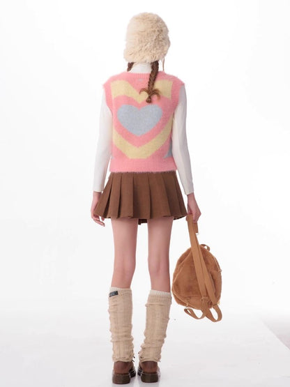 Pink Rabbit Love Knit V-Neck Sweater Vest