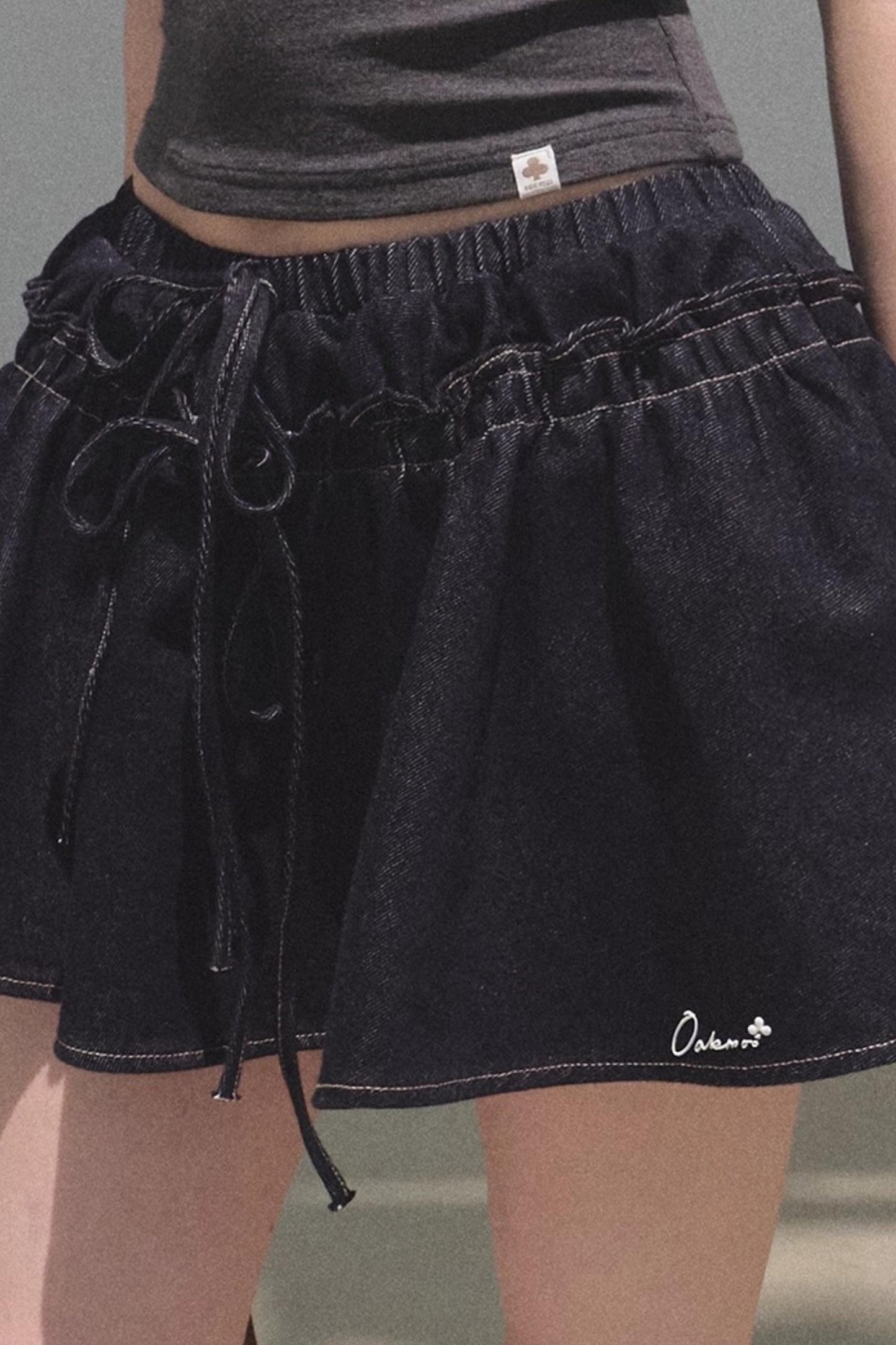 Embroidered Lyocell Puffy A-Line Skirt